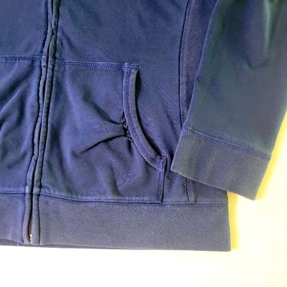 G. H. Bass Women's Navy Full Zip Hoodie Long Sleeve Jacket - Picture 8 of 11